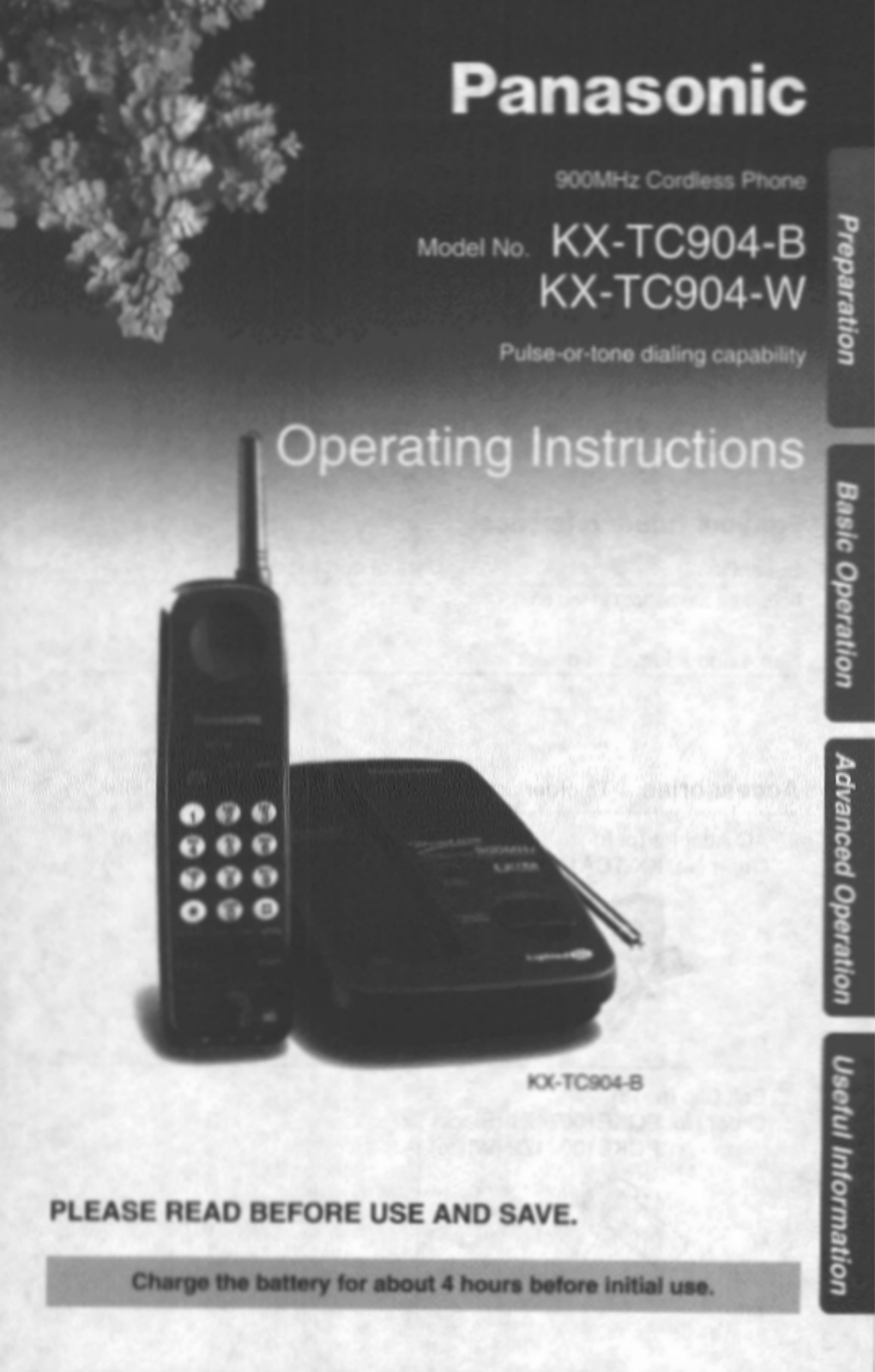 Panasonic kx-tc904 Operation Manual