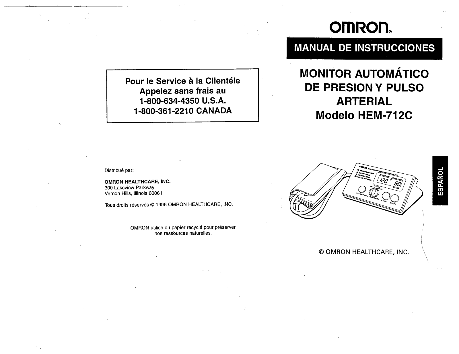 Omron HEM-712C User Manual