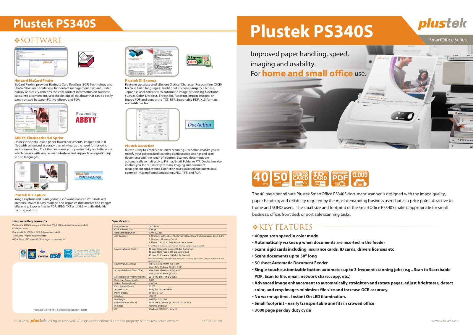 Plustek PS340S User Manual