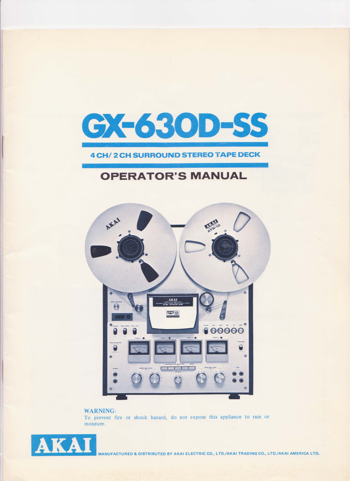 Akai GX-630-DSS Owners Manual