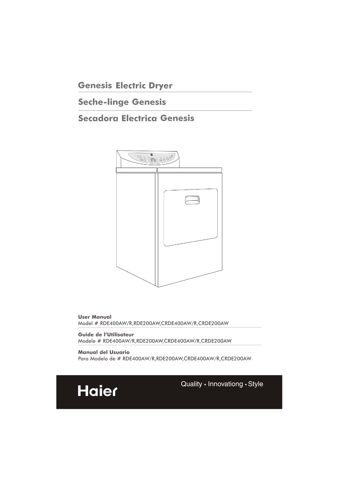 Haier CRDWE200AW, CRDWE400AW User Manual