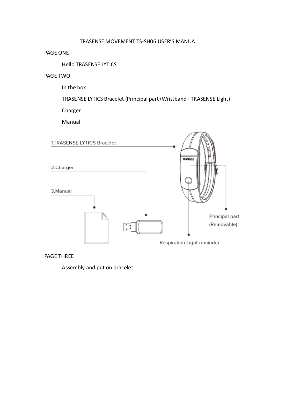 TRASENSE SH06 User Manual