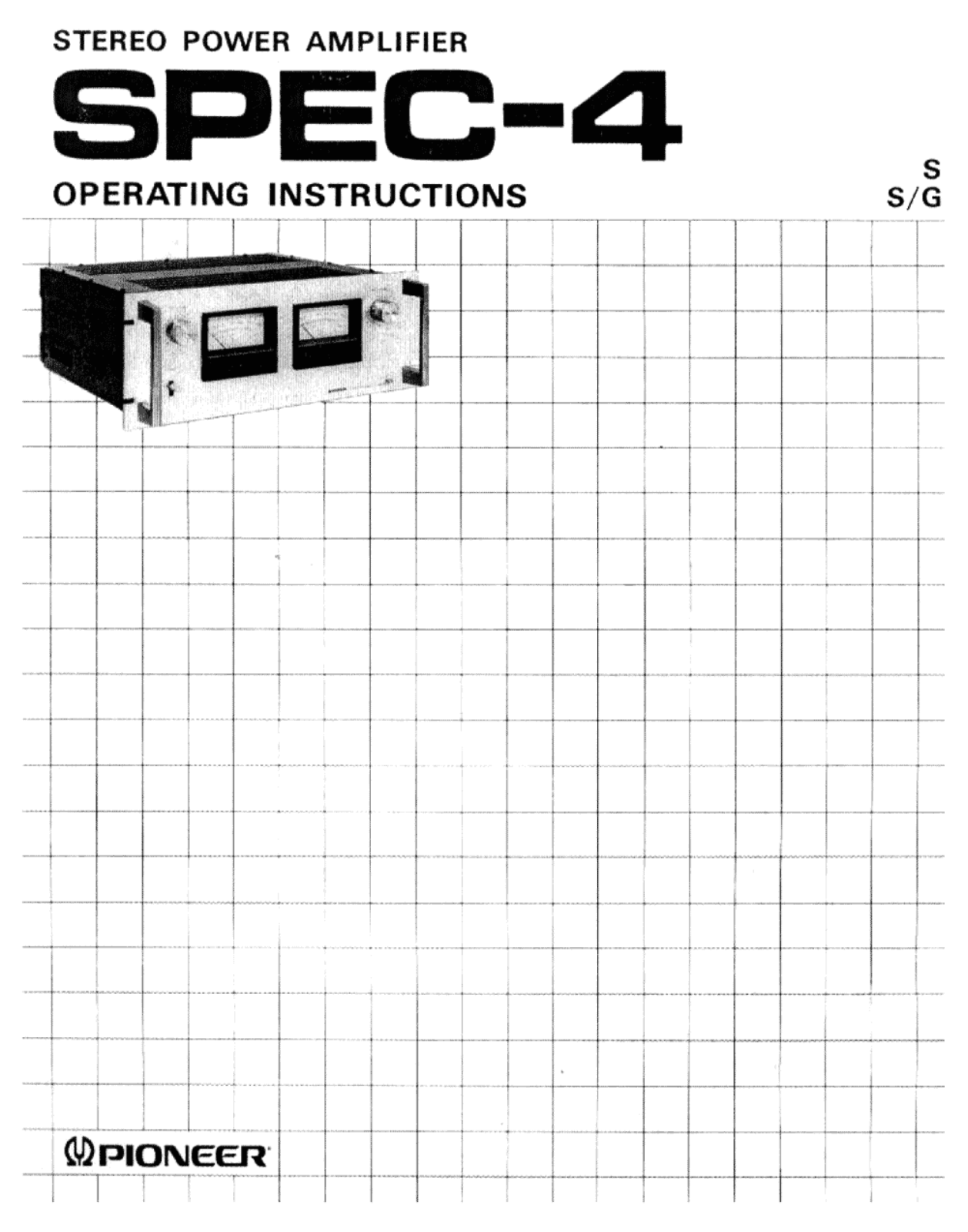 Pioneer SPEC-4 Owners manual