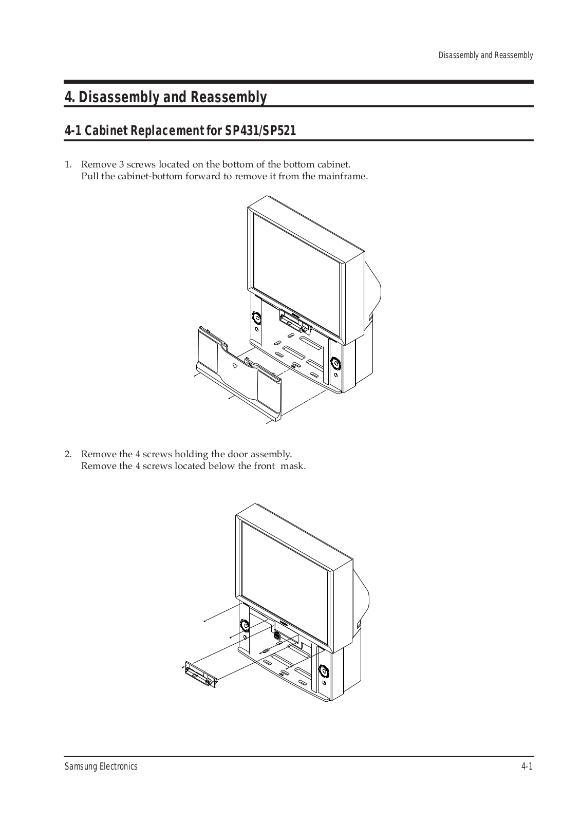 Samsung SP524JMTRX, SP434JMFX Disassemble