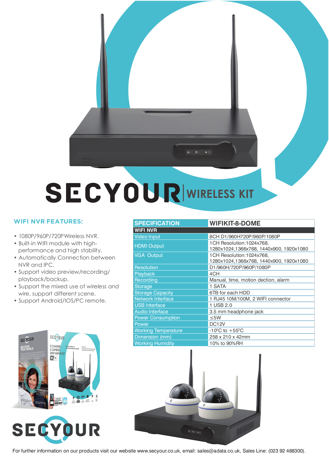 SecYour WIFIKIT-8-DOME-1TB User Manual