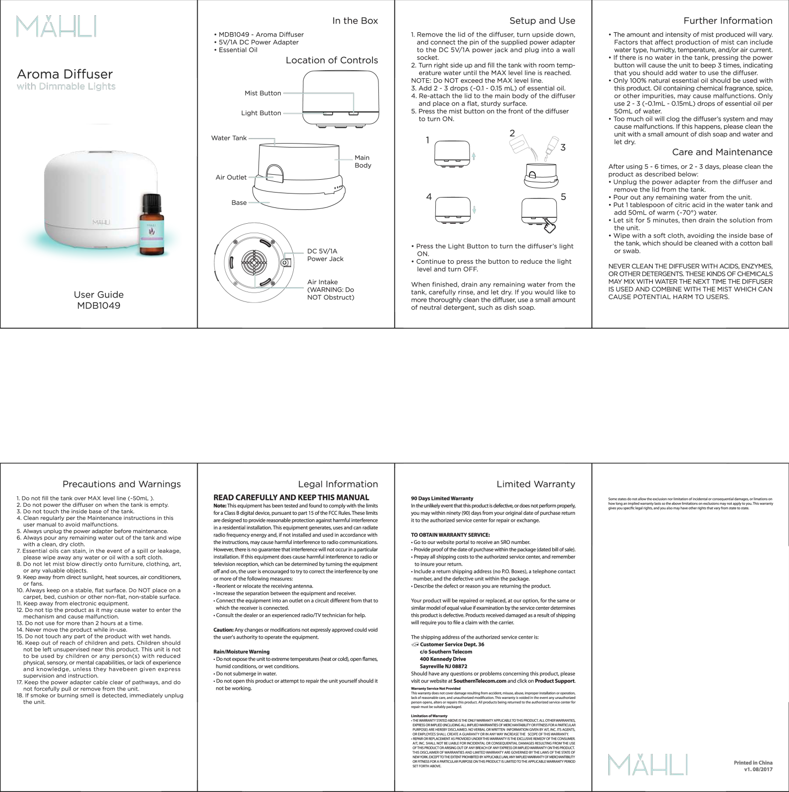 Mahli MDB1049 User Manual