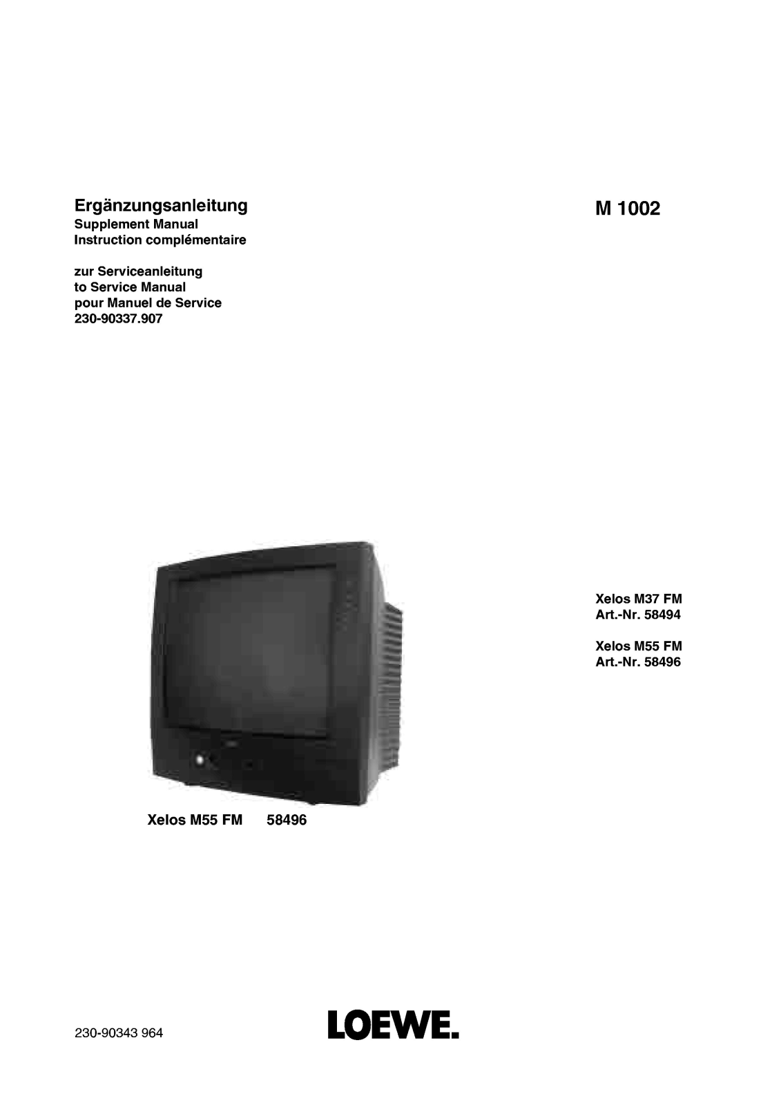 Loewe Xelos M37FM, Xelos  M55FM Schematic