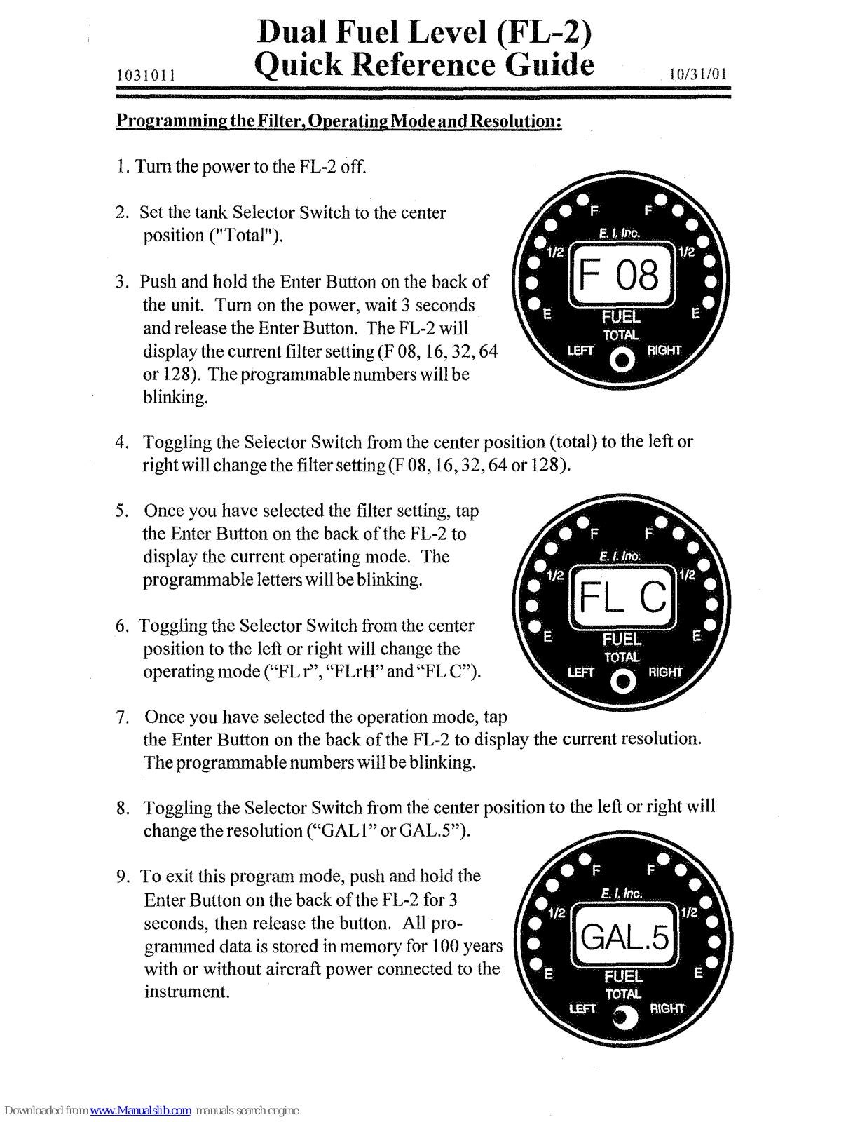 Electronics International FL-2 Quick Reference Manual - ManualMachine.com