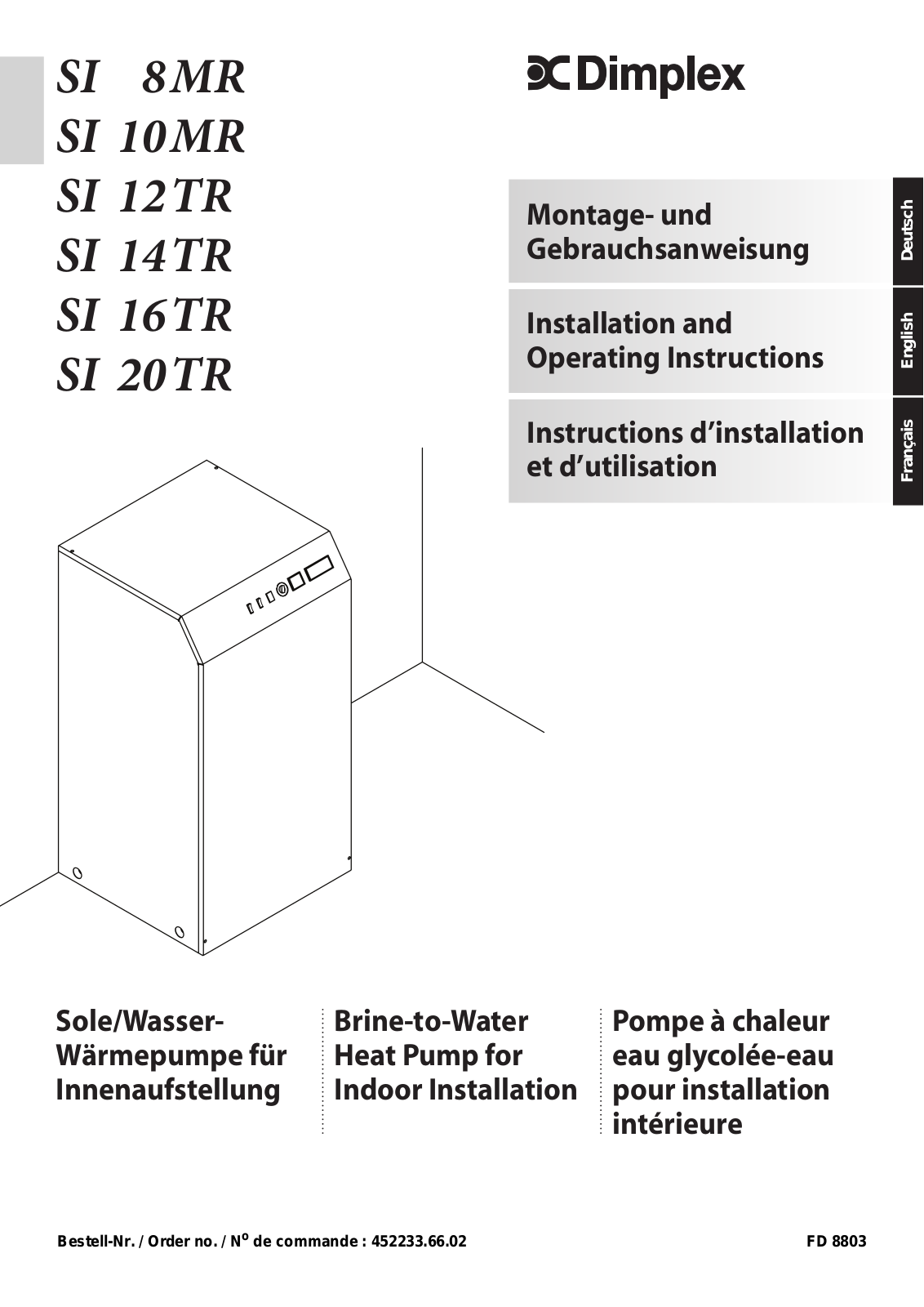 Dimplex SI 8 MR, SI 10 MR, SI 12 TR, SI 14 TR, SI 16 TR Installation And Operating Instructions Manual