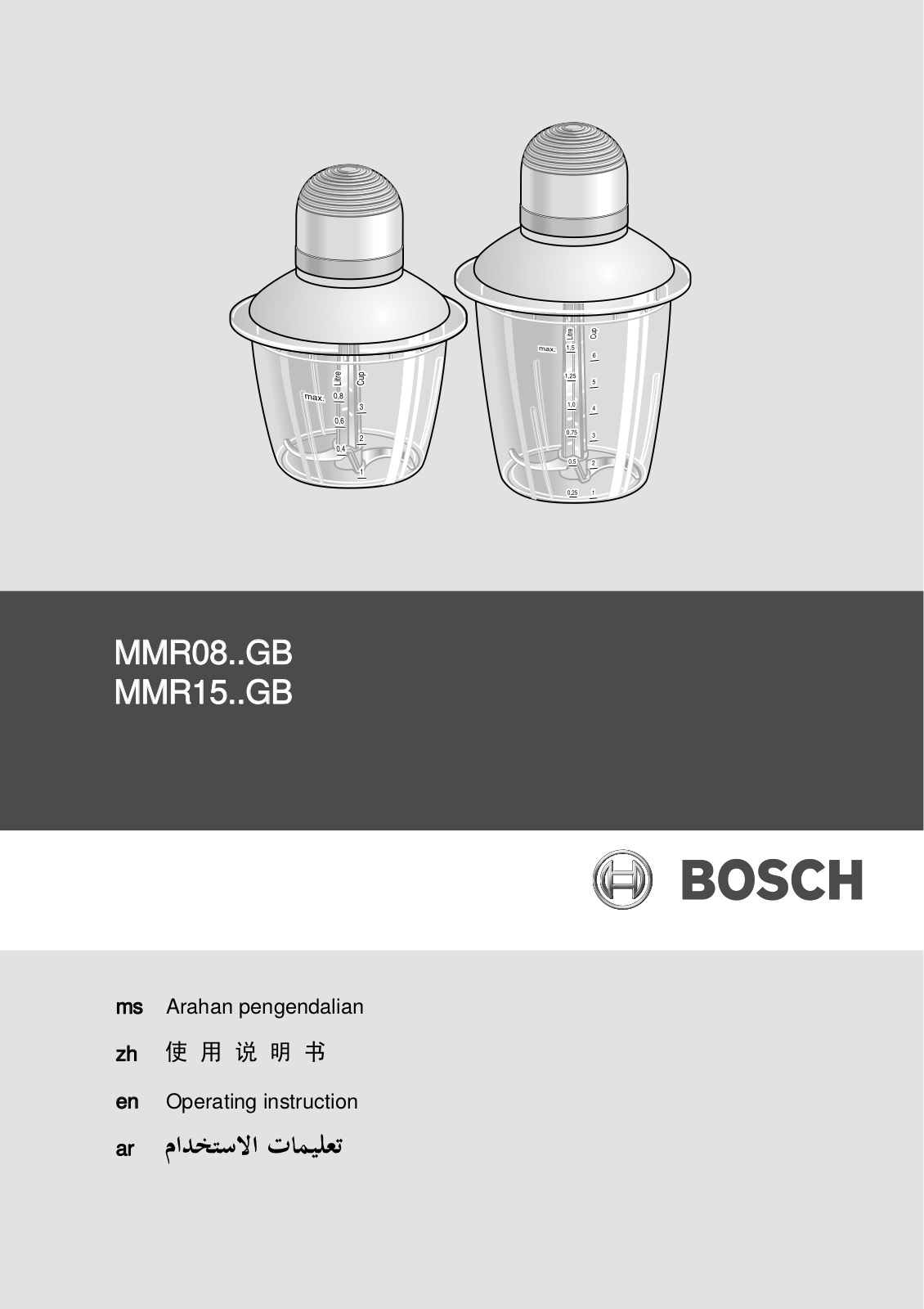 Bosch MMR08R1GB, MMR0801GB Instruction manual