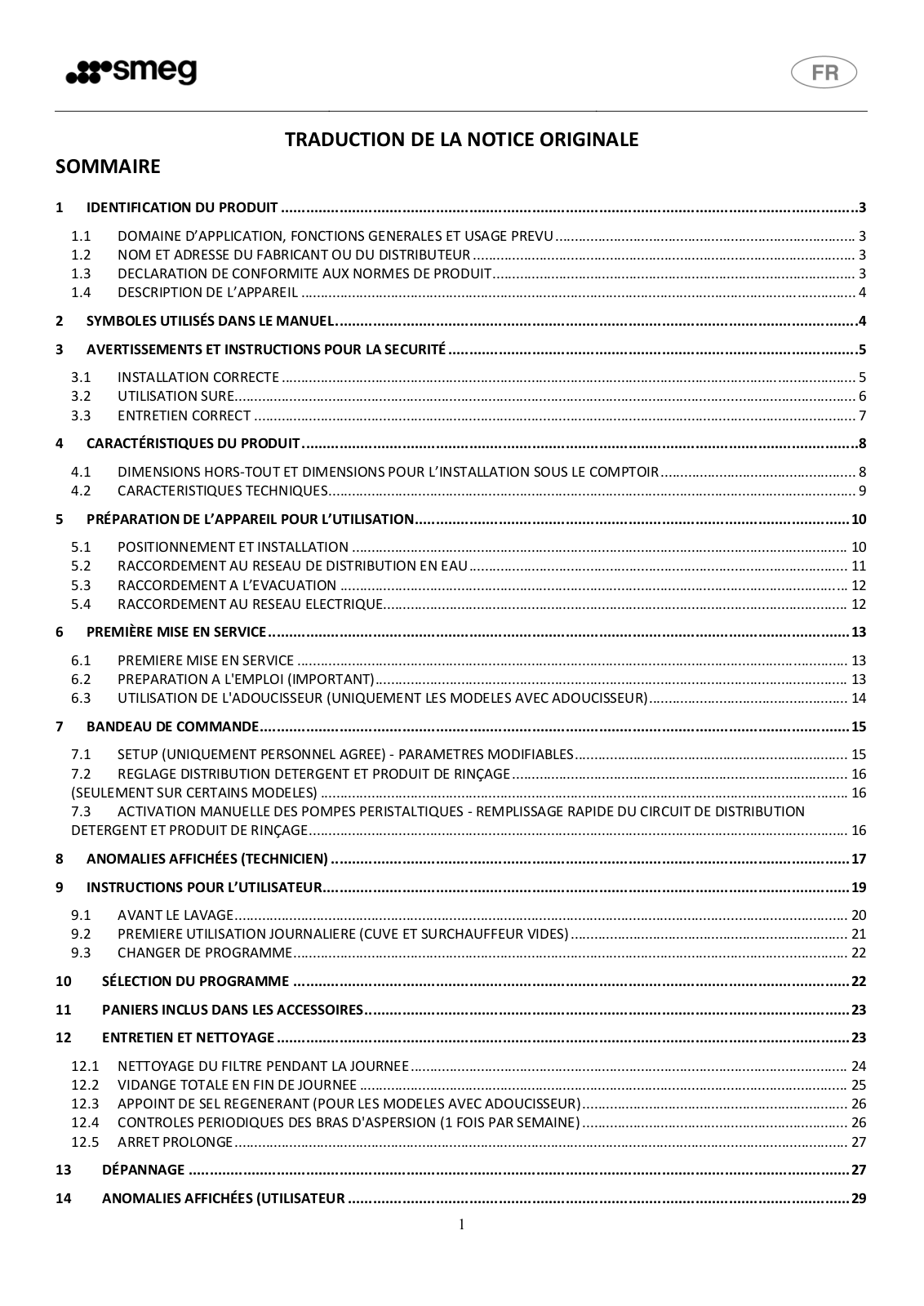 Smeg UD500DM User manual