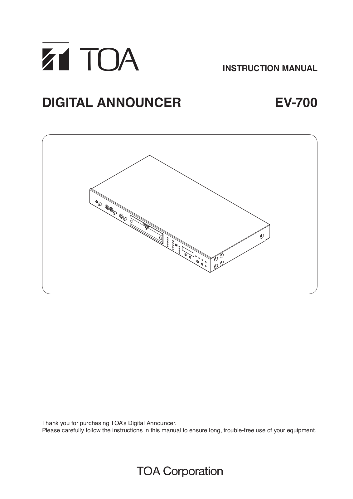 TOA EV-700PS Users Manual