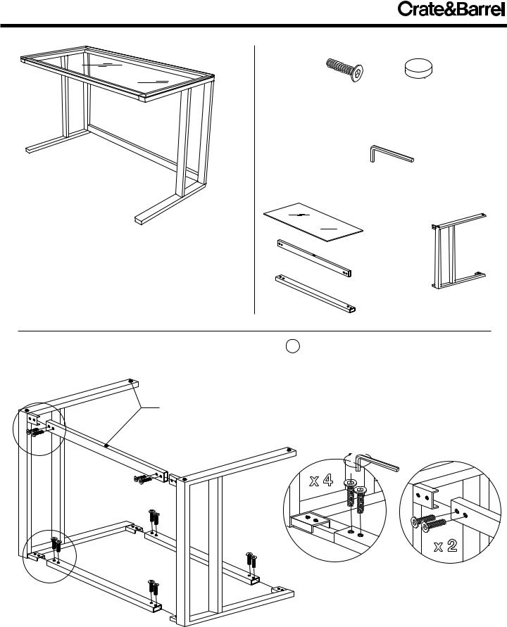 Crate Barrel Pilsen Desk Assembly, Table Assembly Instructions