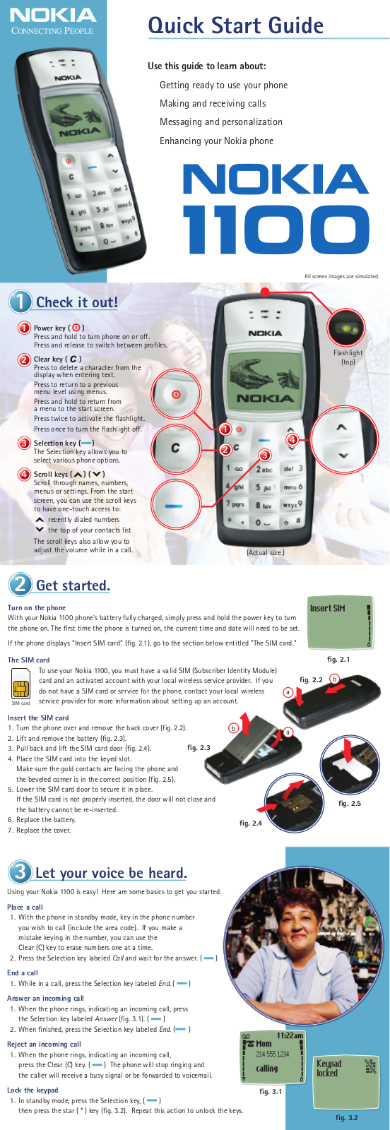 Nokia 1100 Quick Start Guide