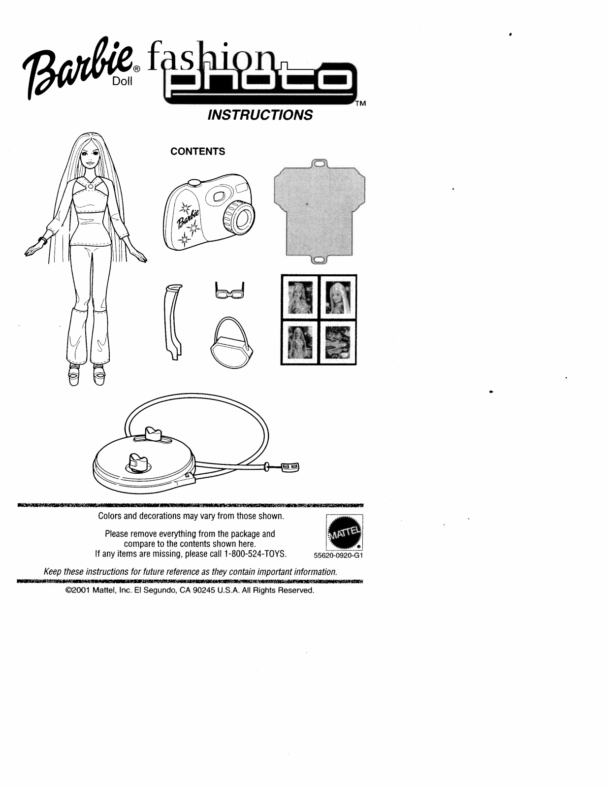 Fisher-Price 55620 Instruction Sheet