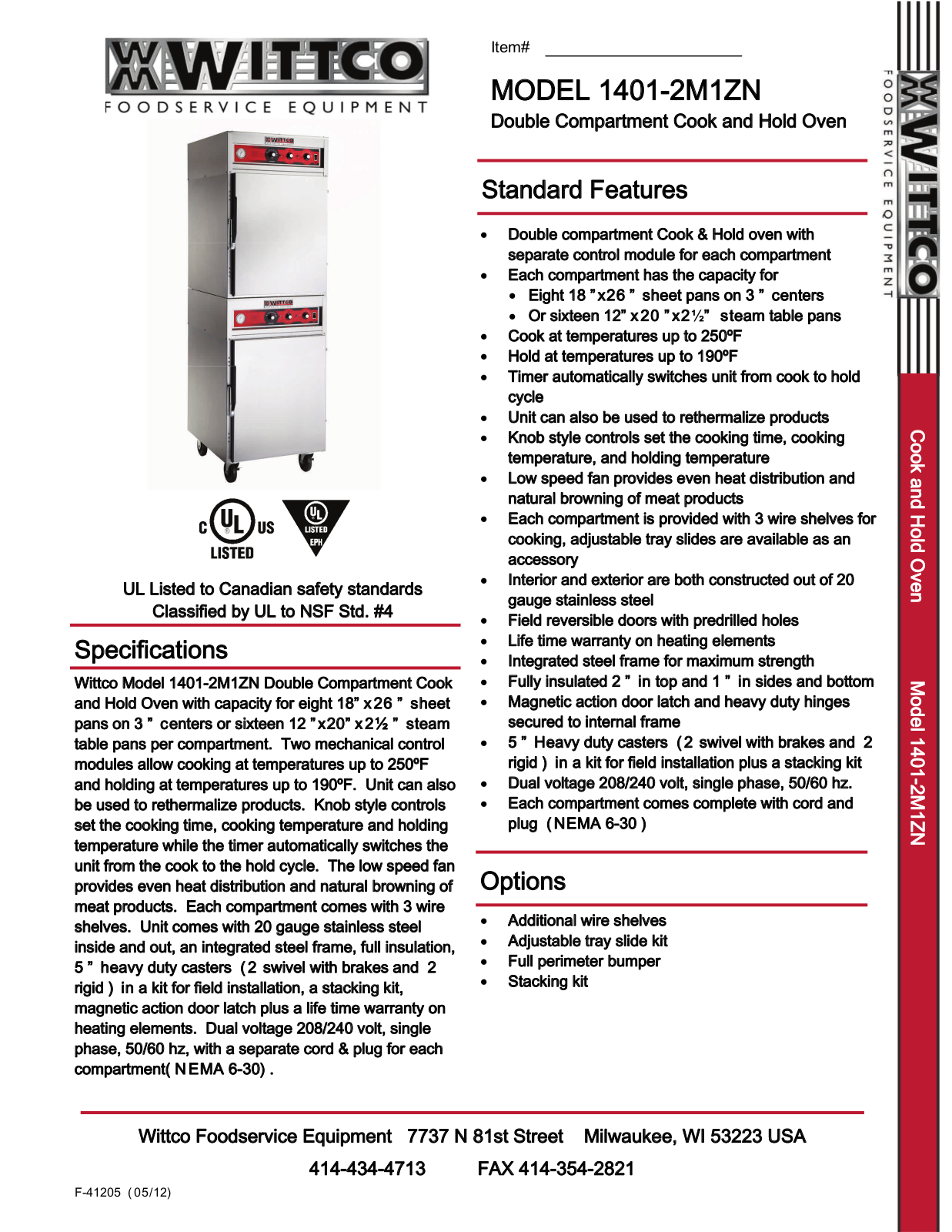 Wittco 1401-2M1ZN User Manual