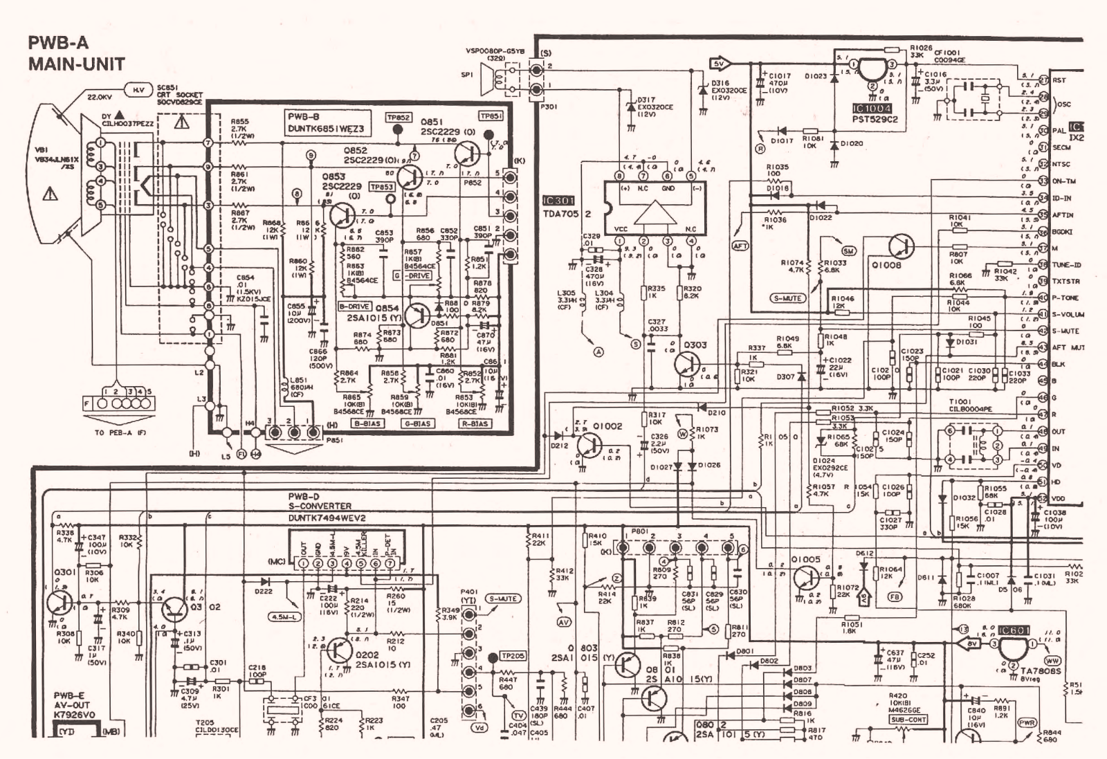 Sharp 14BN, 21BN Schematic