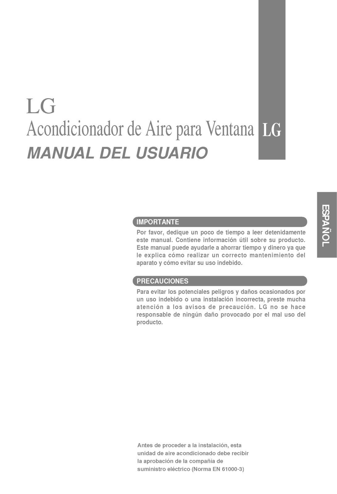 LG AWH126CGAA0 User Manual