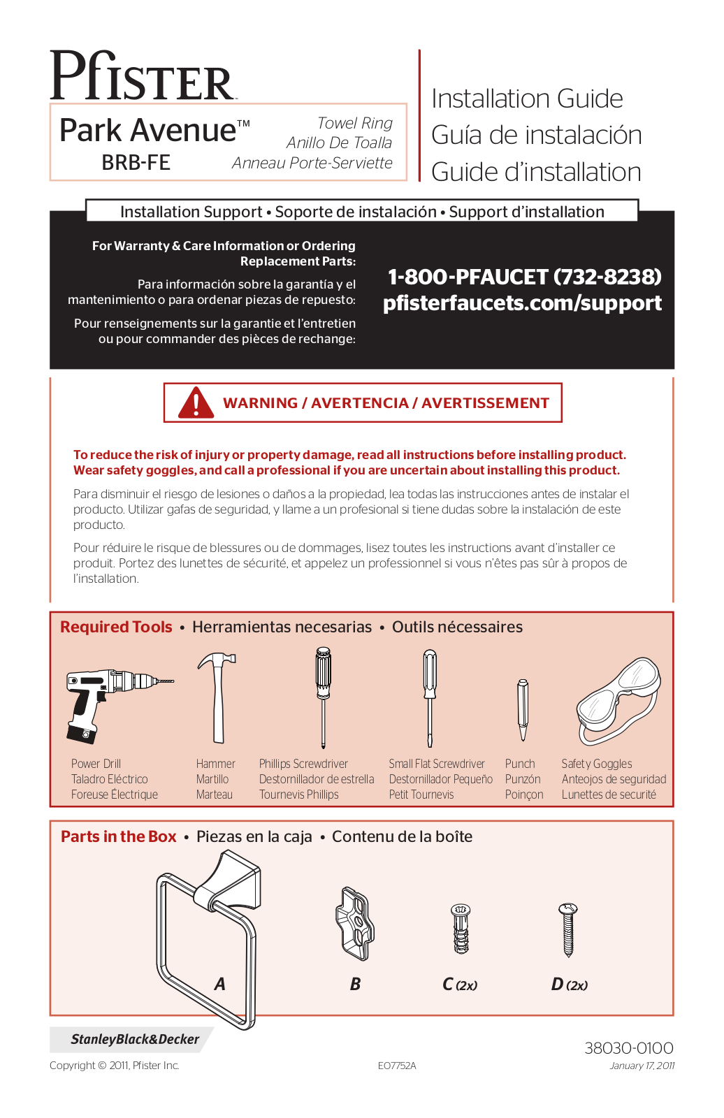 Pfister BRB-FE1K User Manual