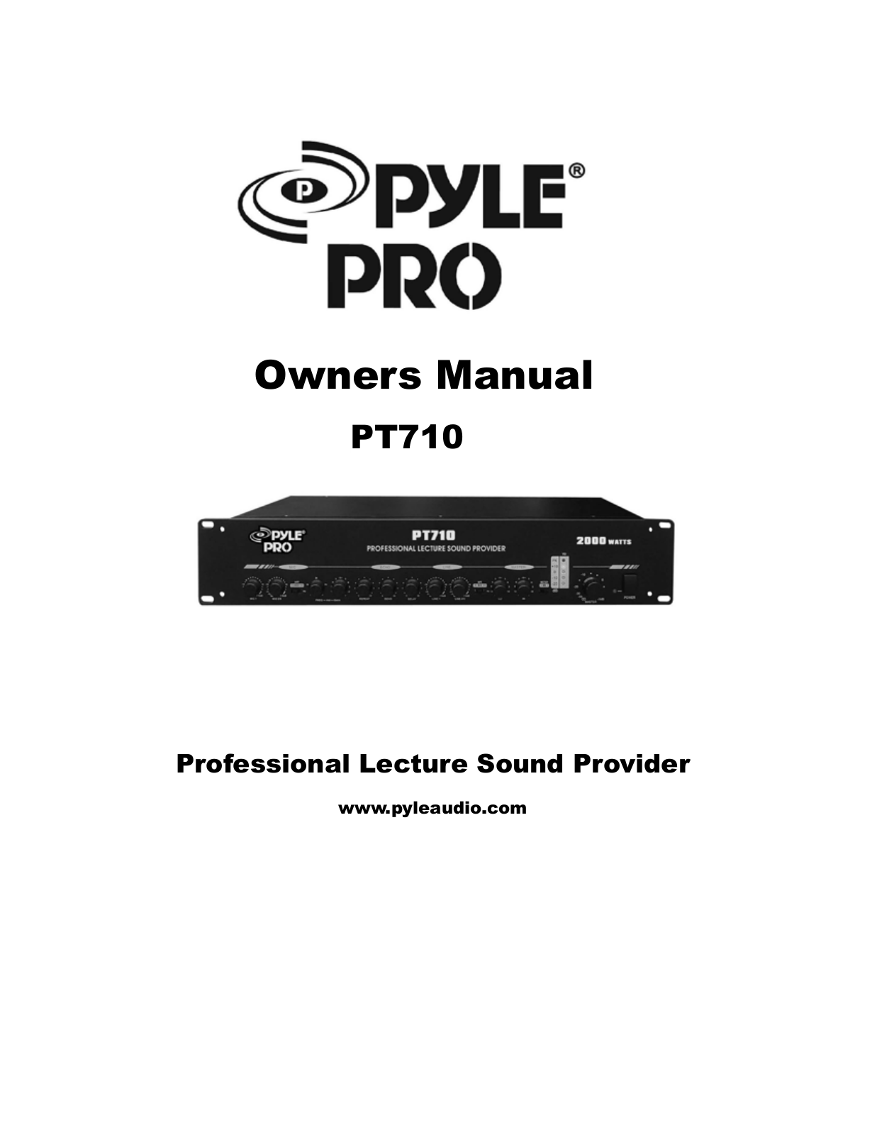 Pyle Pro PT710 User manual