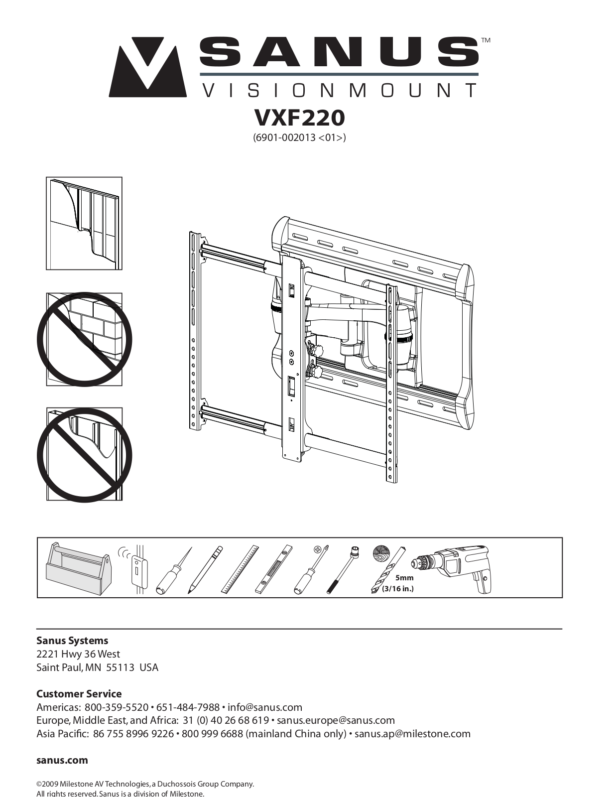 Sanus Systems VXF220 User Manual