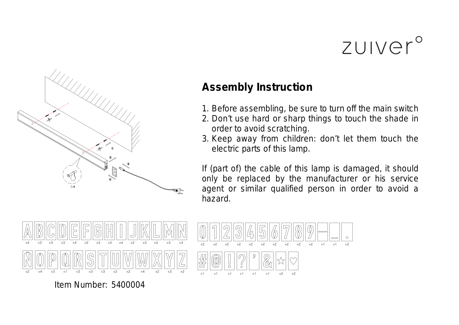 Zuiver ZIVE1409 Installation & Assembly - ManualMachine.com