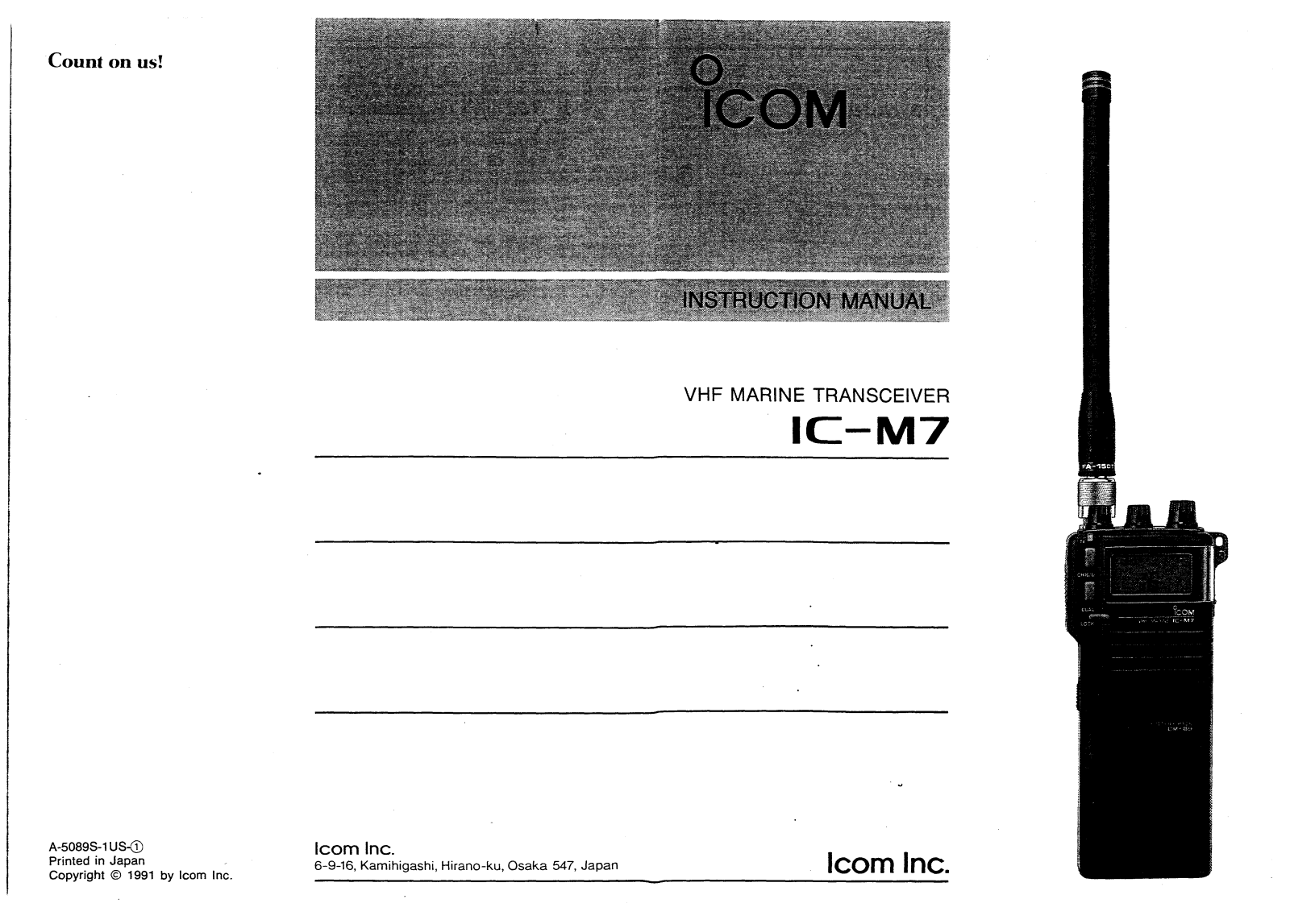 Icom IC-M7 User Manual