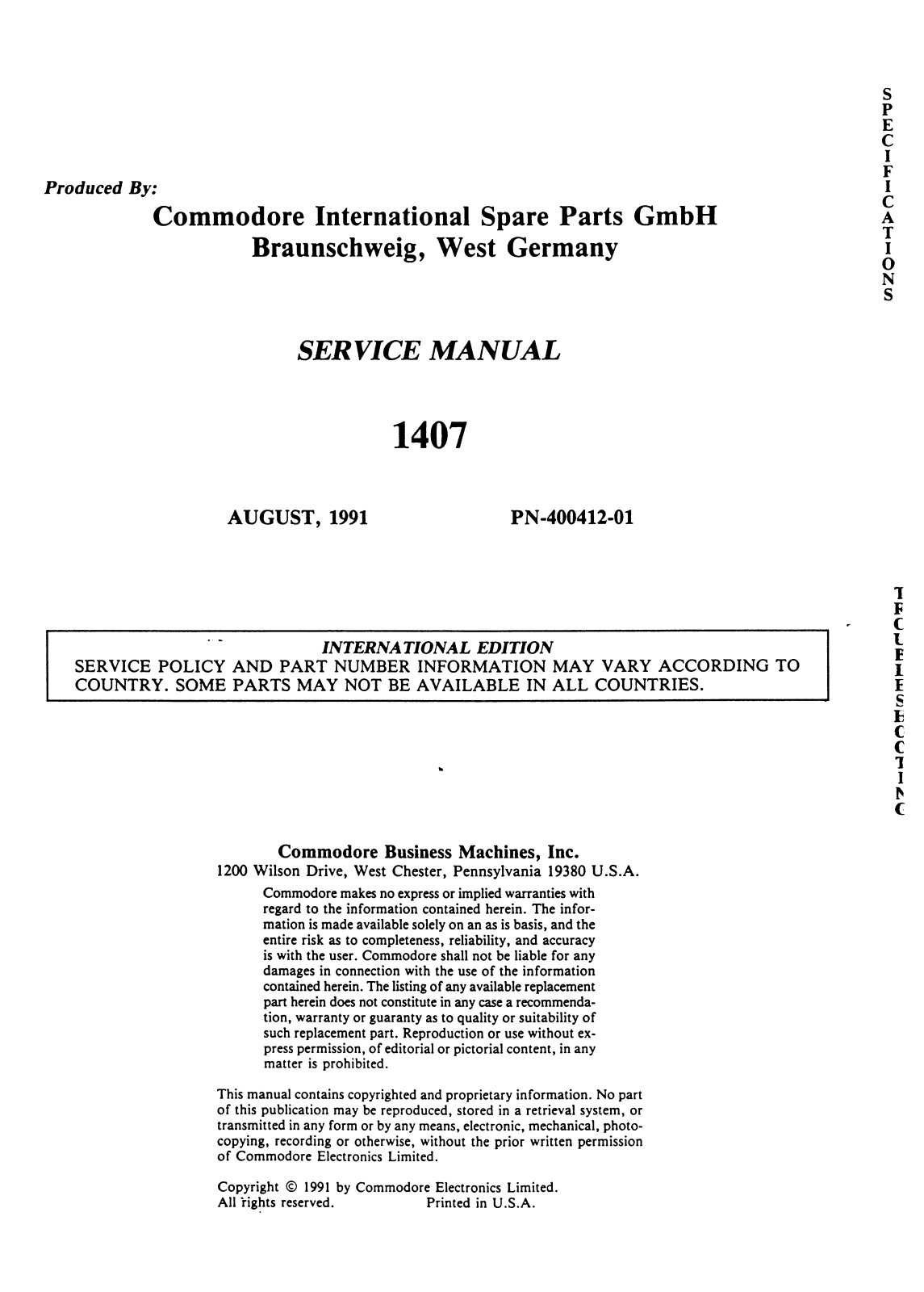 Commodore 1407 a - ManualMachine.com