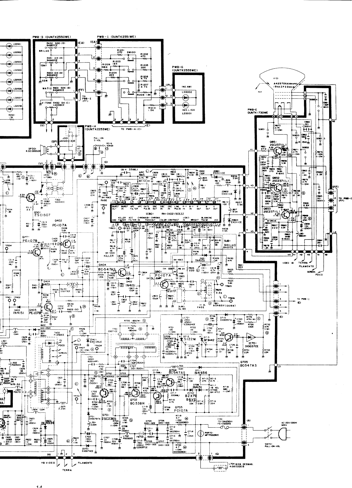 Sharp TVC-1616A Schematic