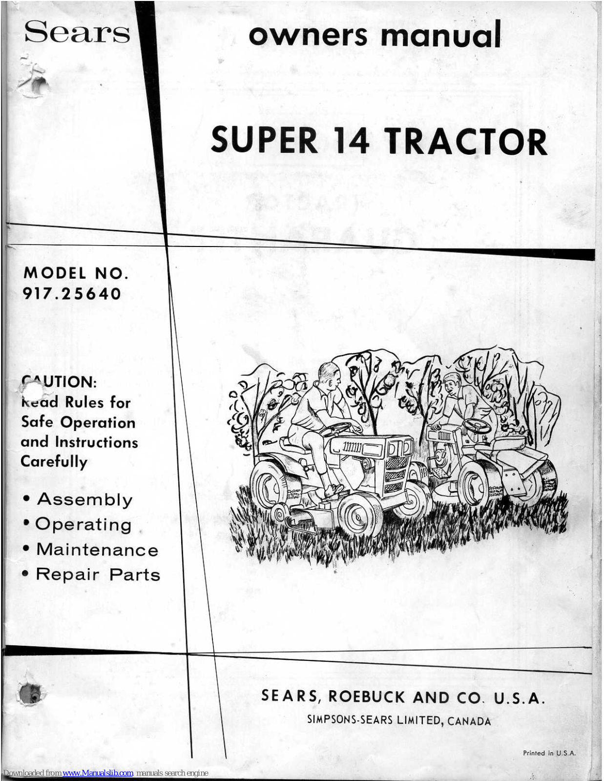 Sears 917.25640 Owner's Manual