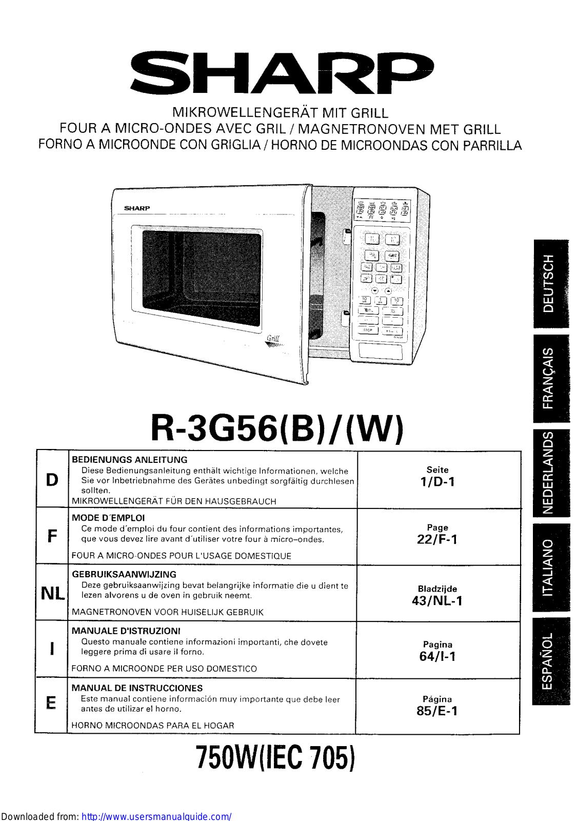 SHARP R-3G56 User Manual