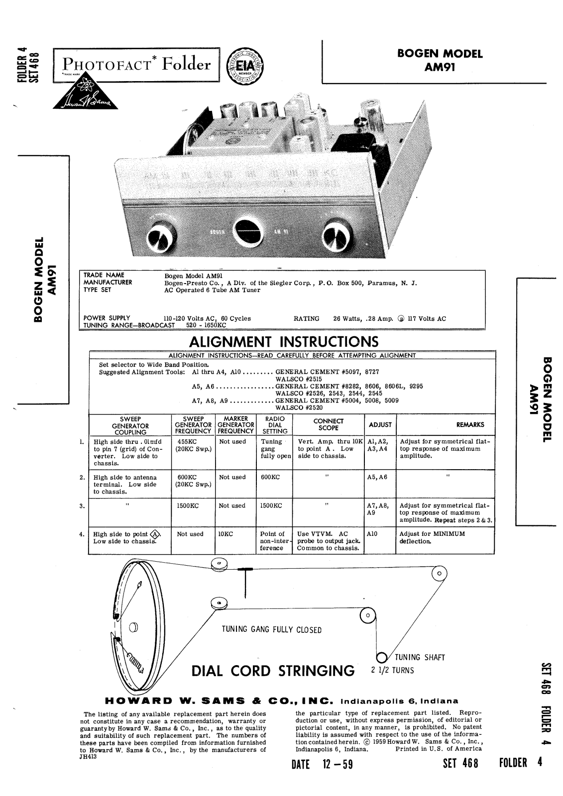 Bogen AM91 Service Manual