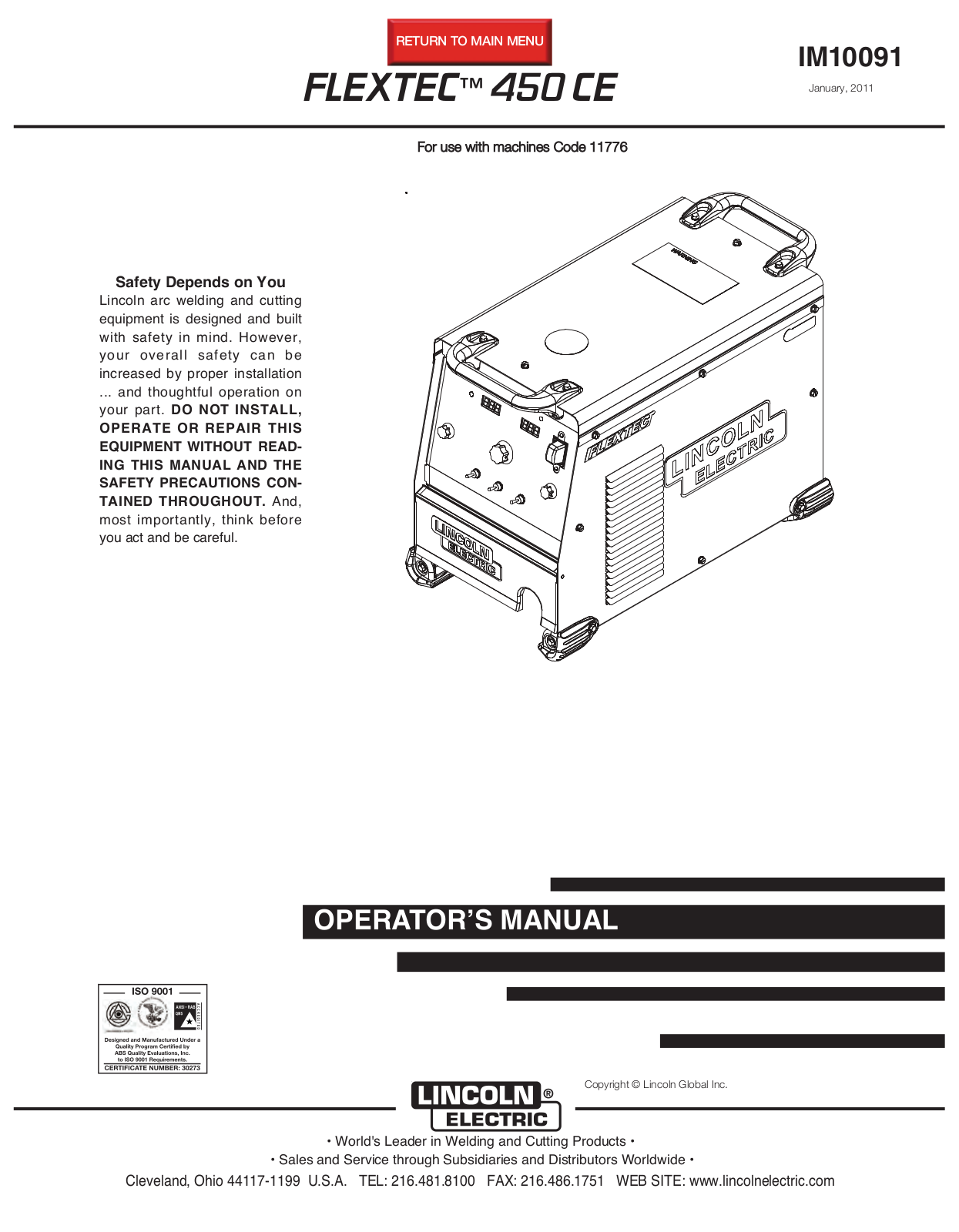 Lincoln Electric FLEXTEC 450 CE User Manual