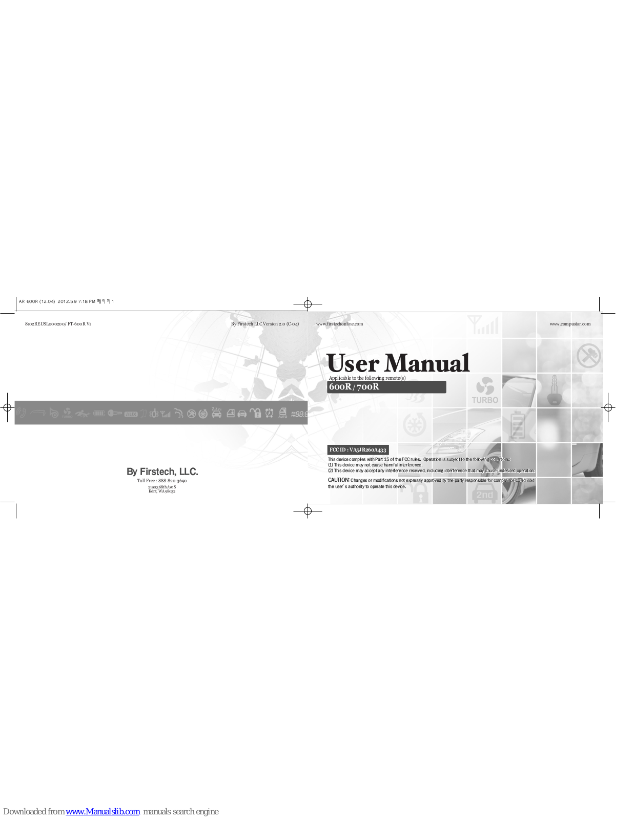 Firstech 600R, 700R, APS-25C User Manual