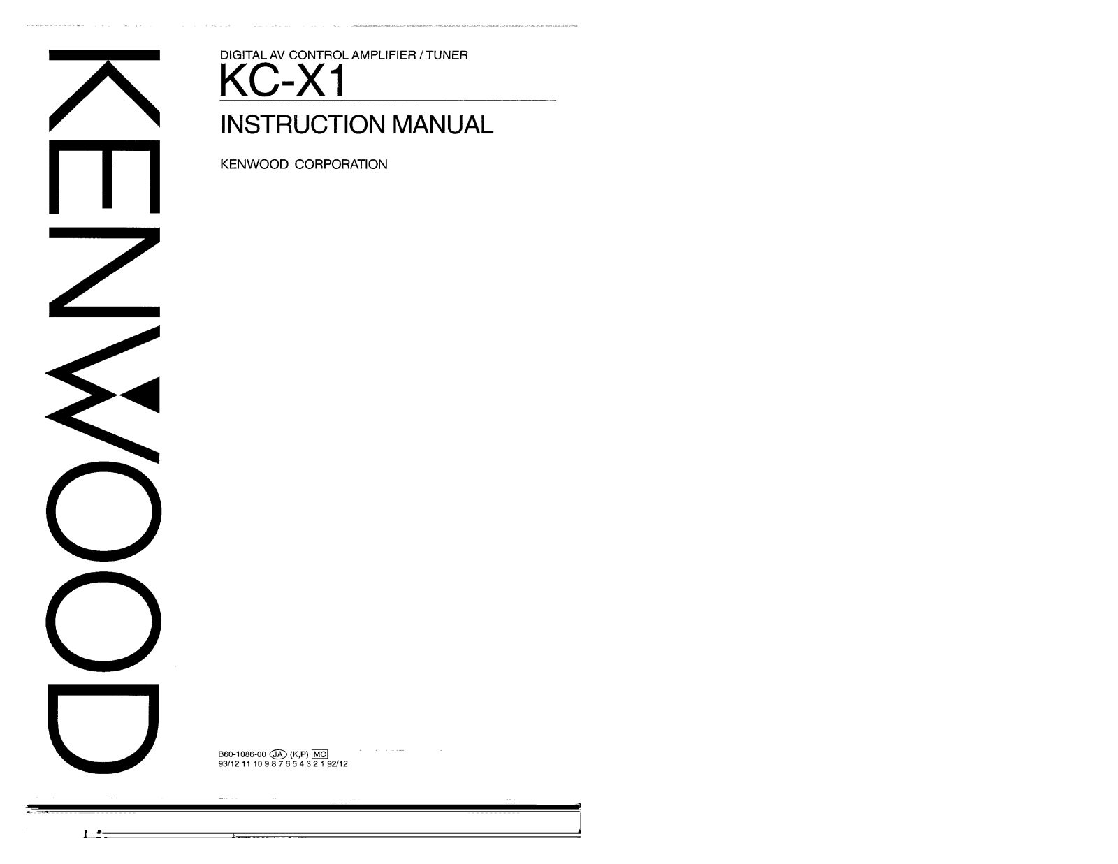 Kenwood KC-X1 Owner's Manual