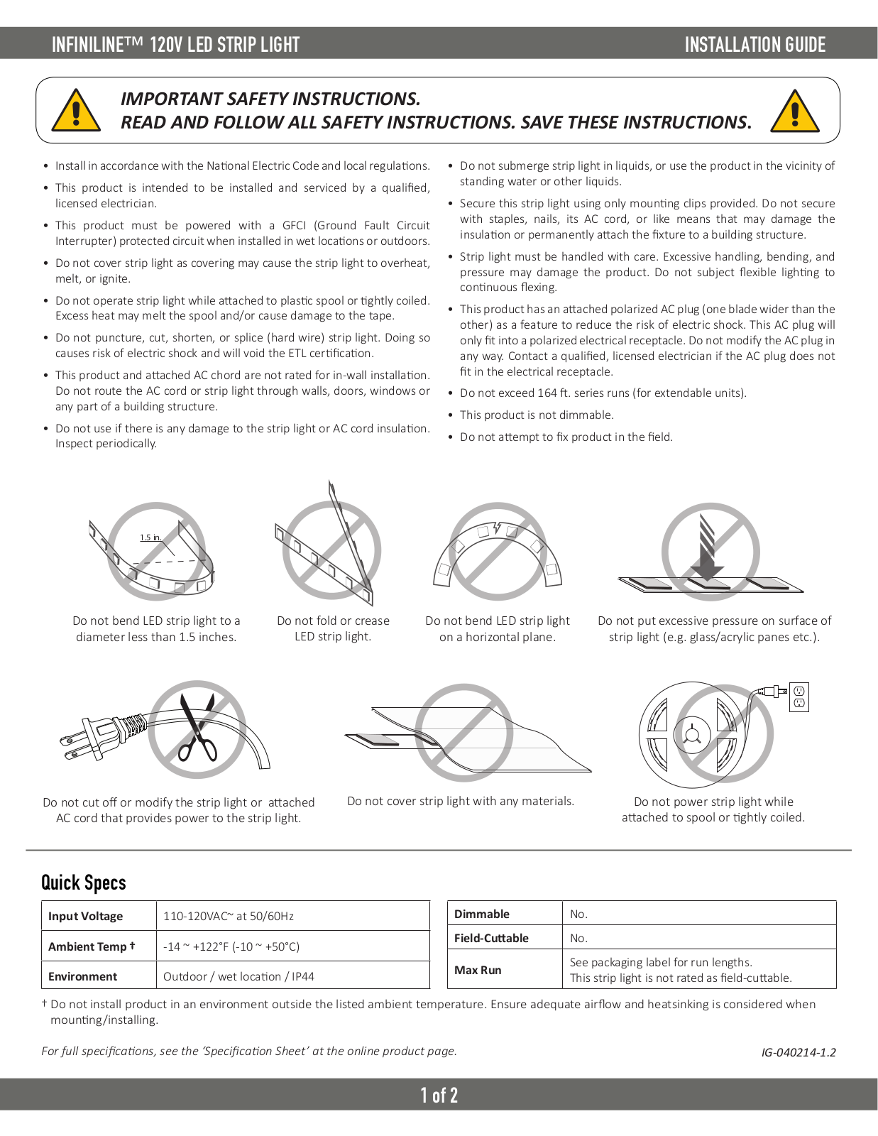 Diode LED INFINILINE User Manual