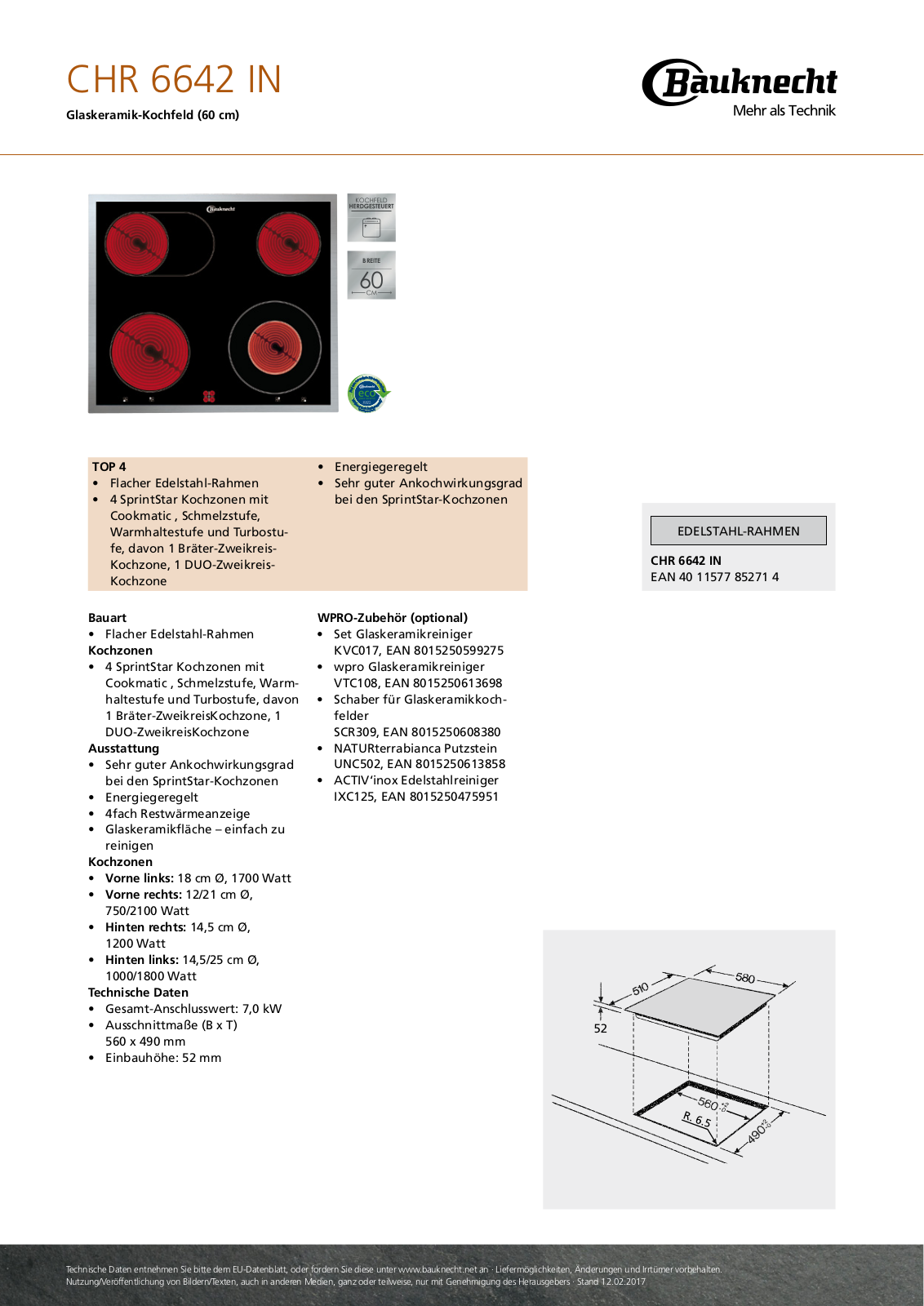 Bauknecht CHR 6642 IN User Manual