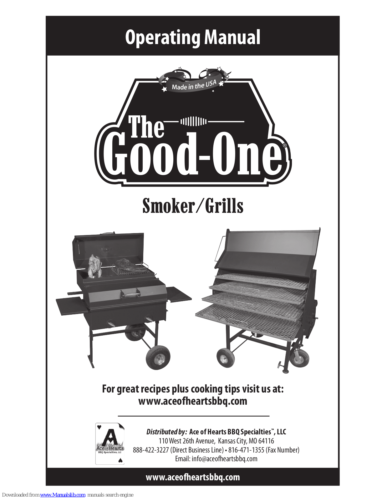 THE GOOD-ONE The Open Range, The Marshall, The Lone Star Grill, The Rodeo, The Pit Boss Operating Manual - ManualMachine.com