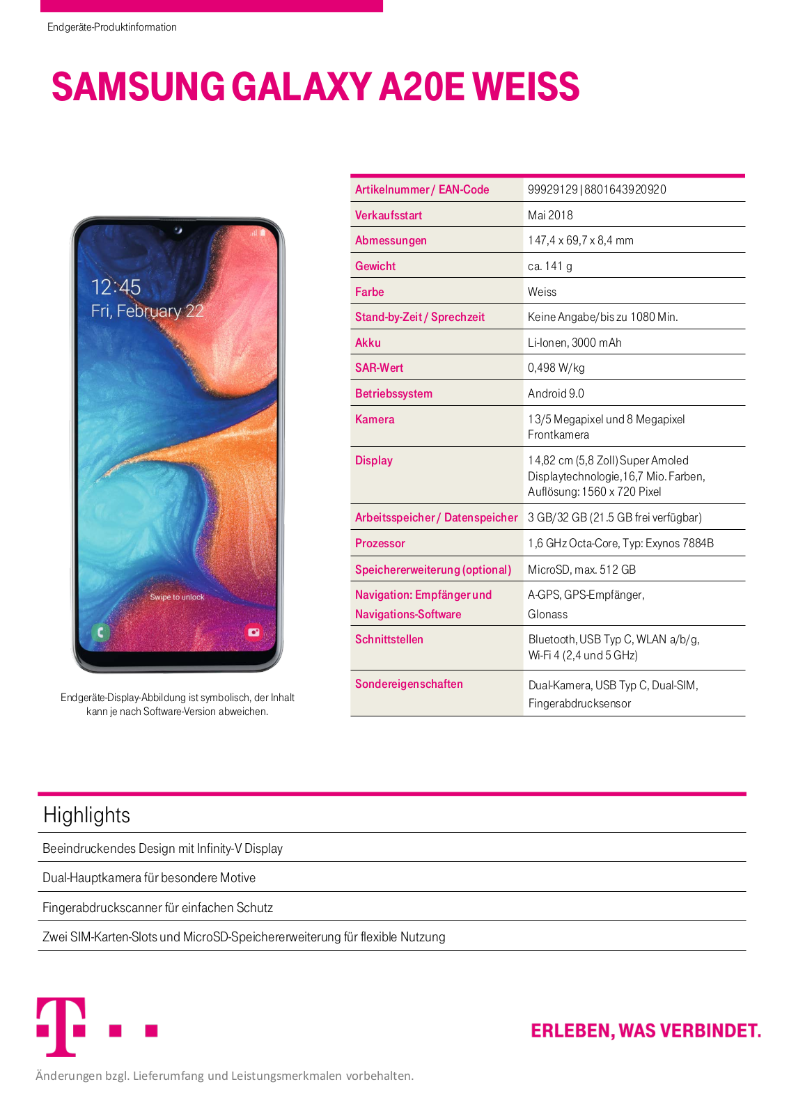 Samsung Galaxy A20E Weiss Service Manual