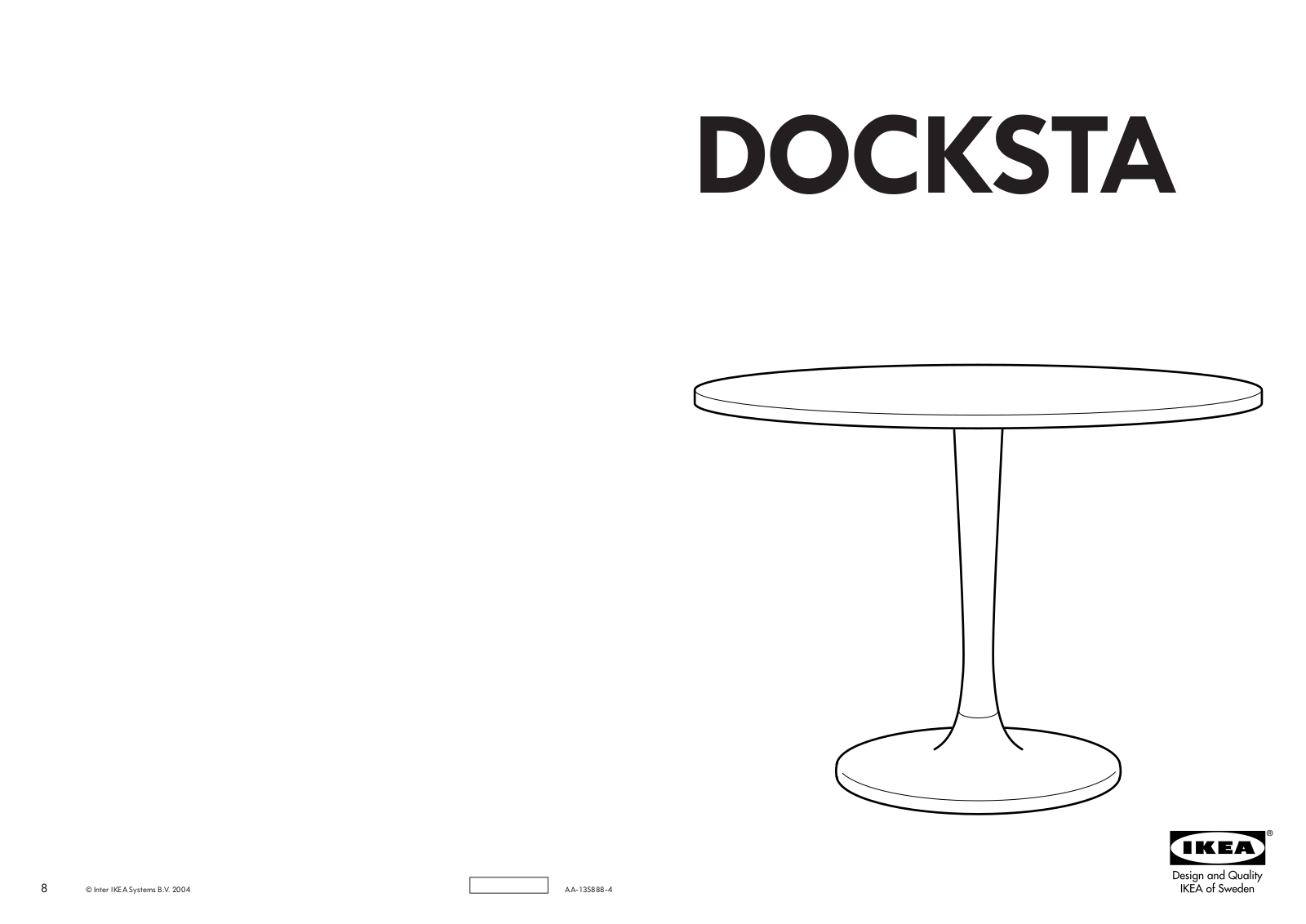 IKEA DOCKSTA DINING TABLE 41 Assembly Instruction