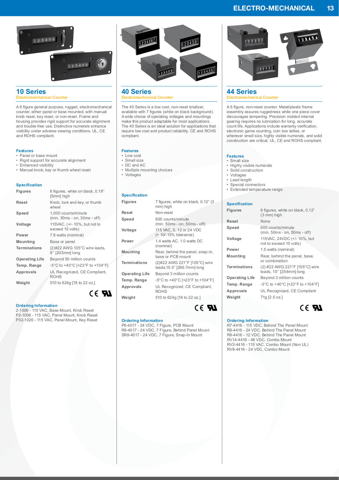 Trumeter 10 Series, 40 Series, 44 Series Catalog Page - ManualMachine.com
