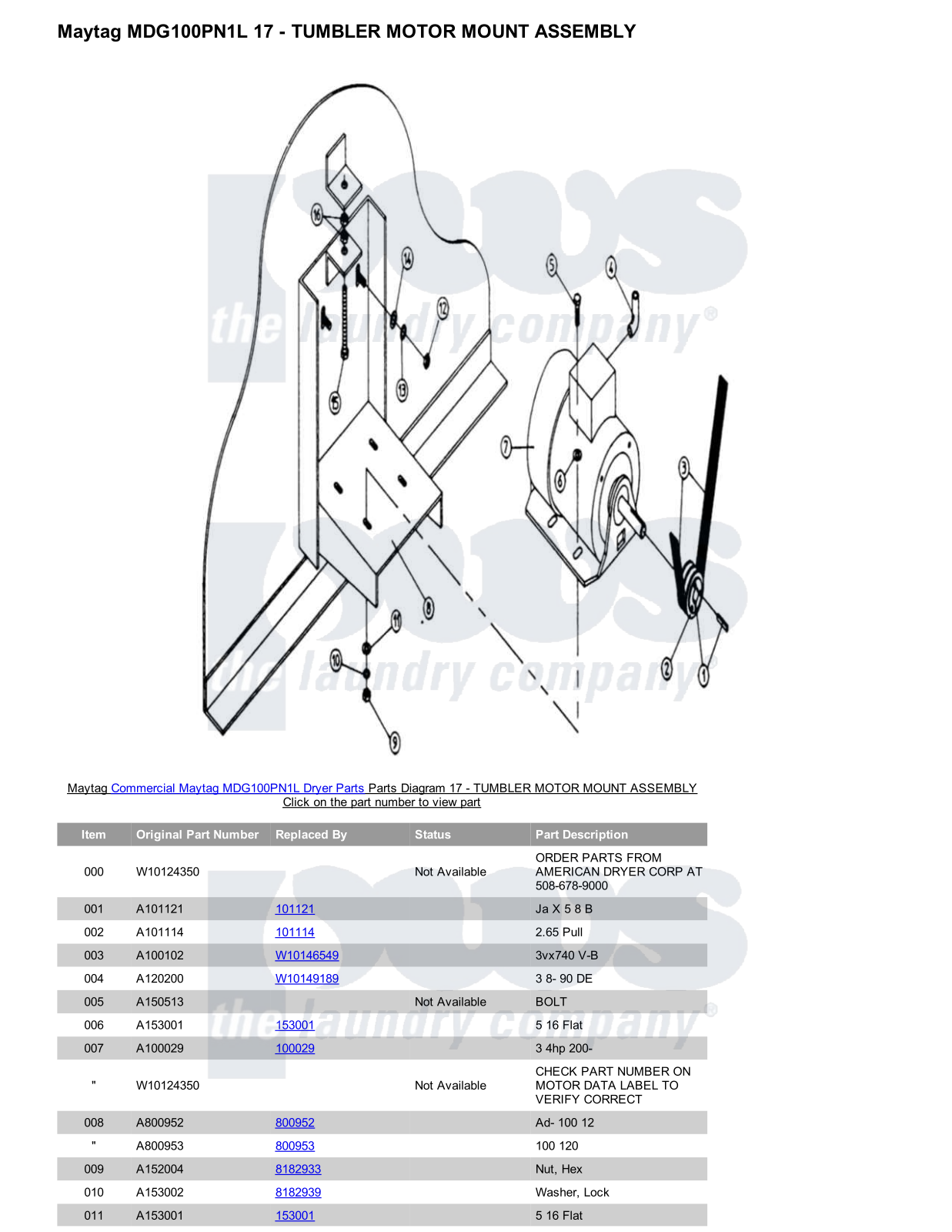 Maytag MDG100PN1L Parts Diagram