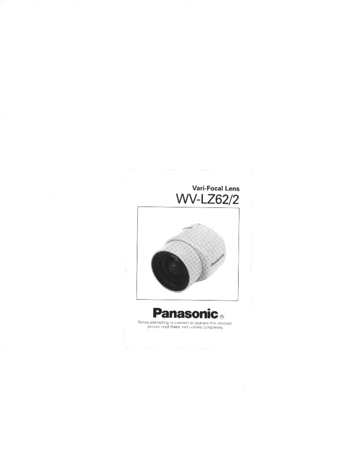 Panasonic WV-LZ622 User Manual