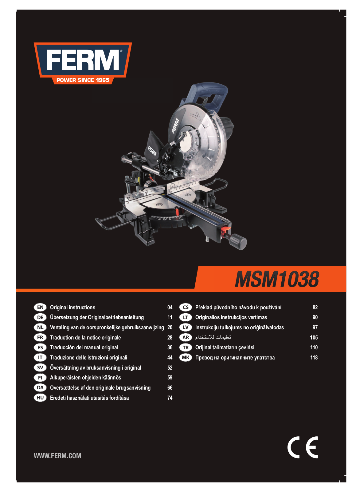 Ferm MSM1038 operation manual