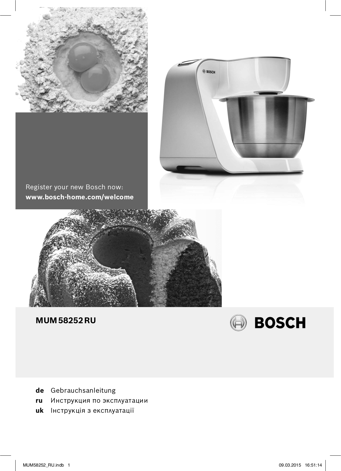 Bosch MUM 58252 User manual