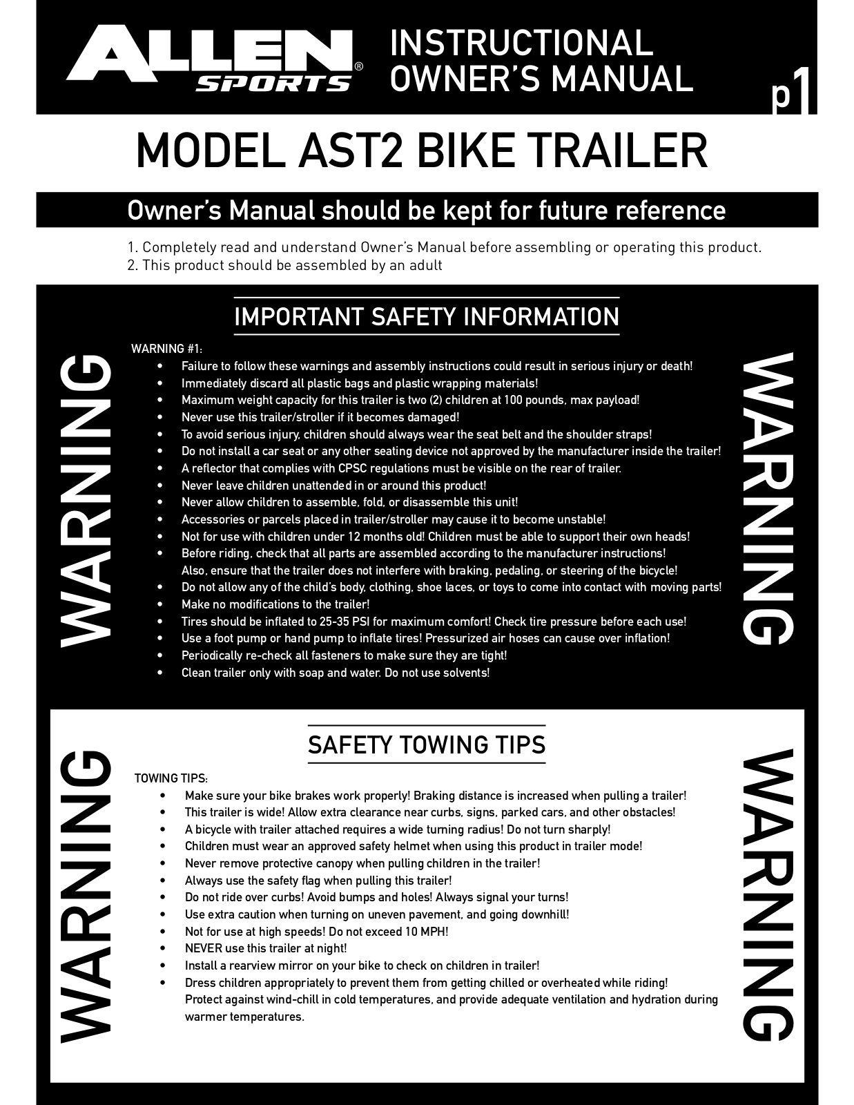 Allen Sports AST2 User Manual