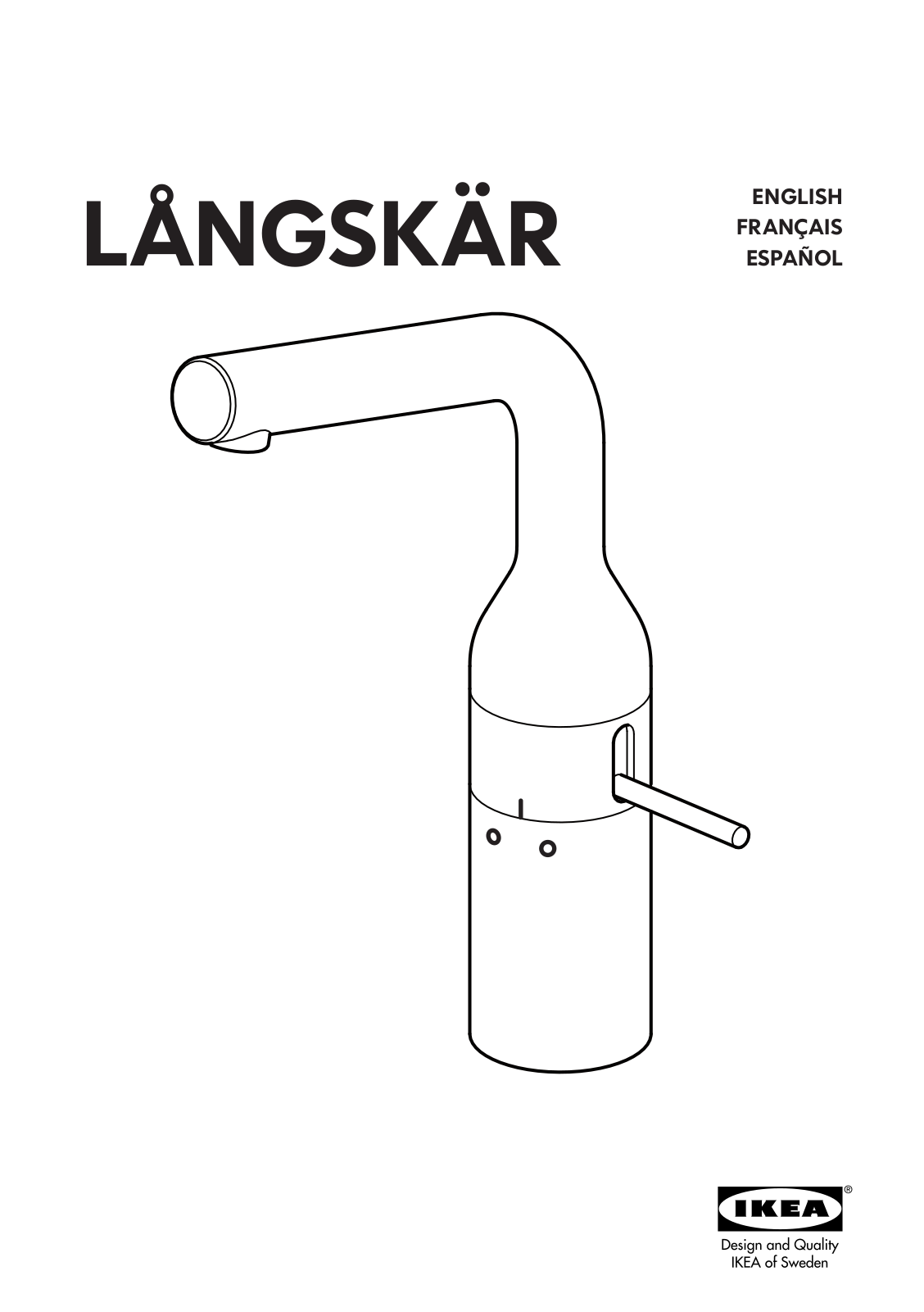 IKEA LANGSKAR BATH FAUCET User Manual