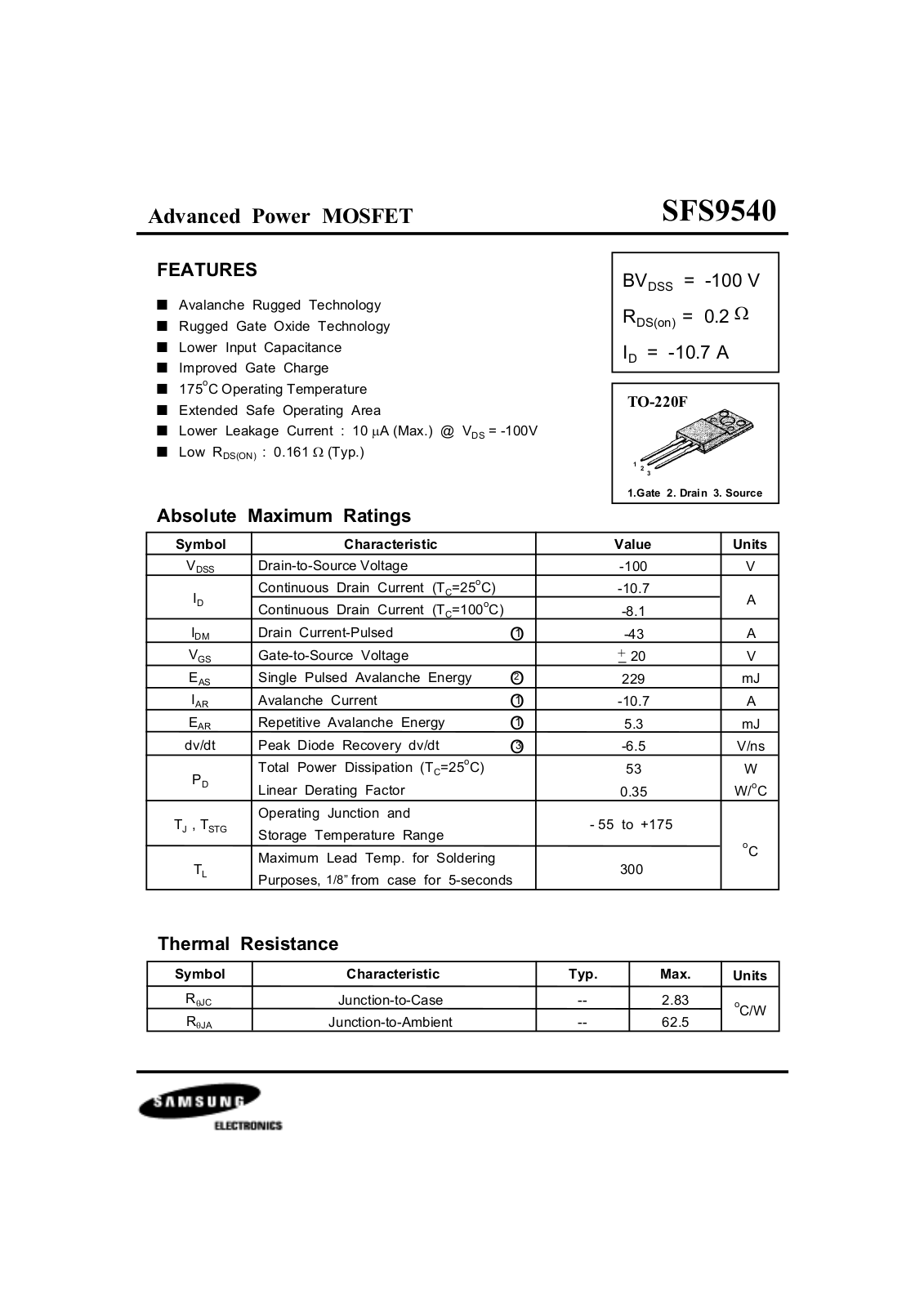 Samsung sfs9540 Datasheet - ManualMachine.com