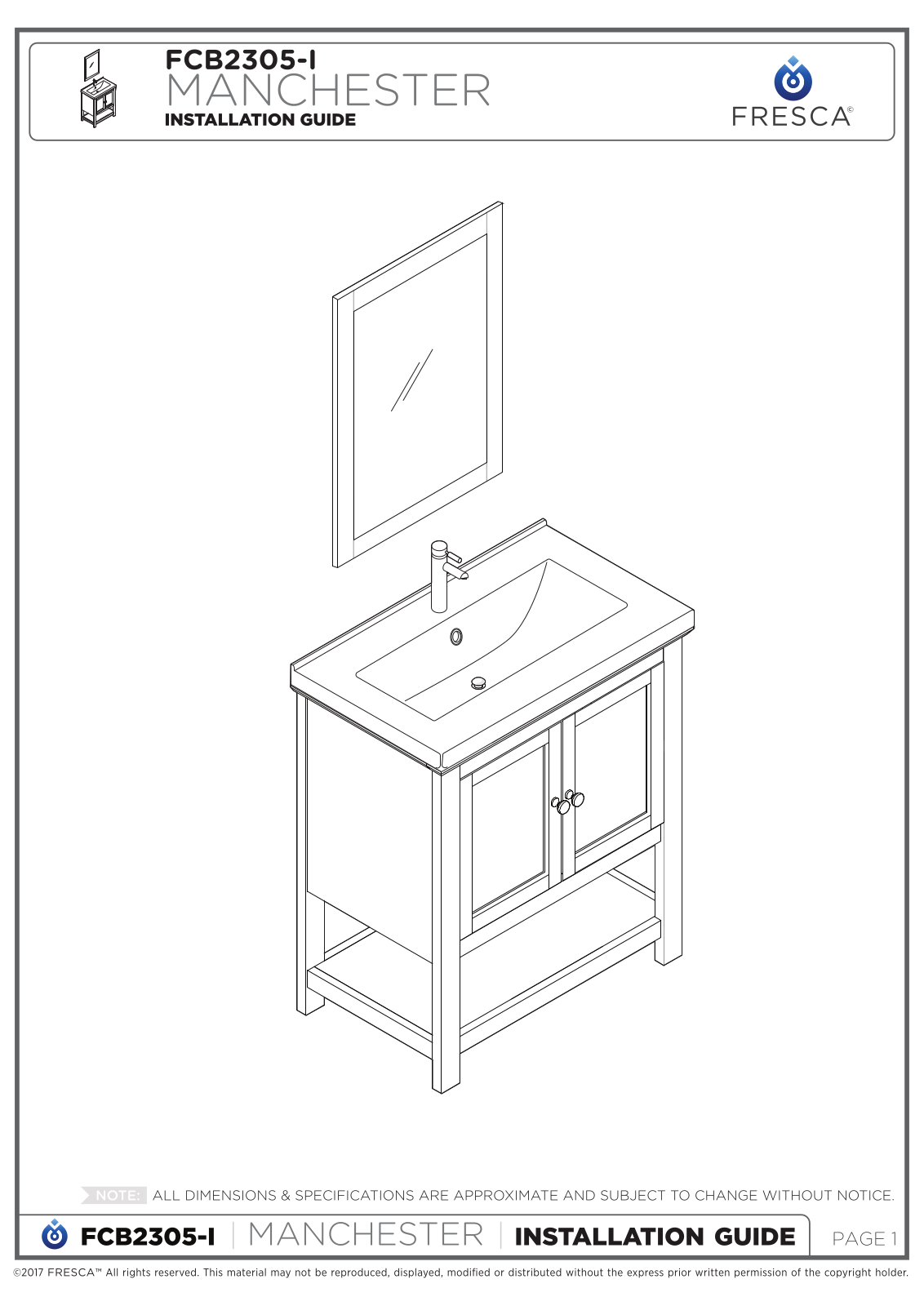 Fresca FBH2140 Installation & Assembly - ManualMachine.com