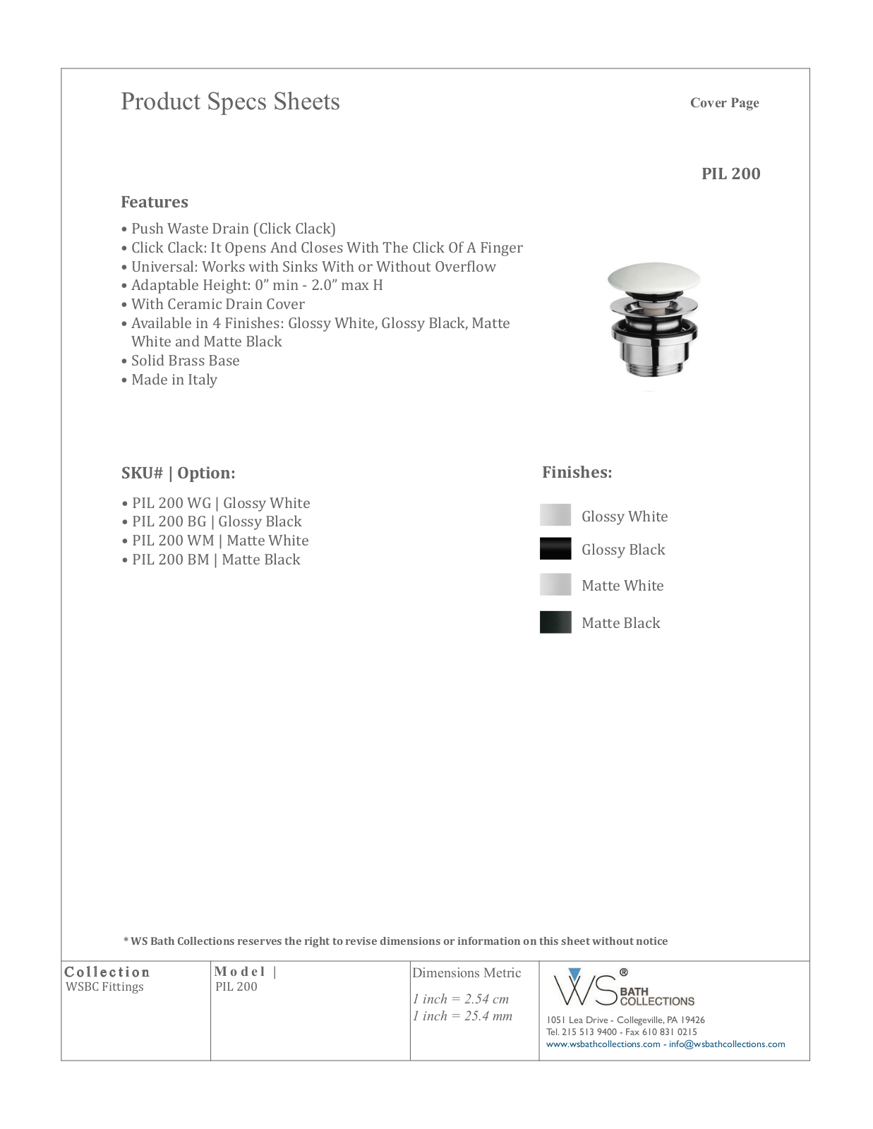 WS Bath Collections WSO3323 Specifications - ManualMachine.com